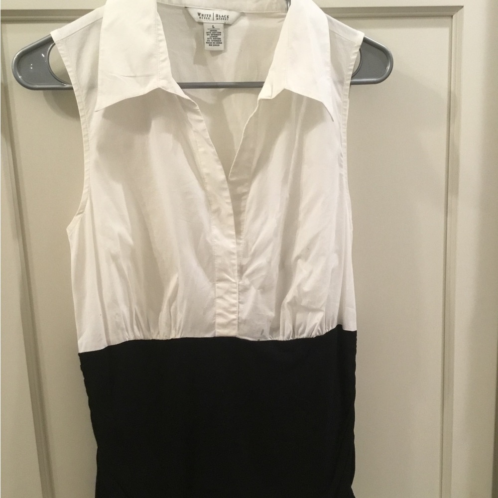White House Black Market Monochrome Sleeveless Top Size Large